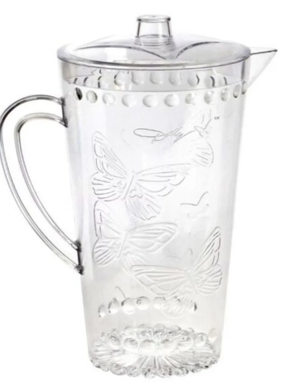 Dolly Parton 2qt. Butterfly Pitcher With Butterfly Ice Trays & Kitchen Towel